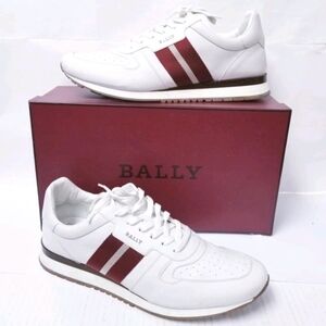 Bally Men's Astel Stripped Trainspotting Wht Leather Sneakers US Men's Size 12